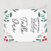 Holly Wreath Christmas Menu & Table Sign シーズンポストカード (裏面)