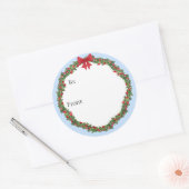 Holly Wreath Gift Sticker ラウンドシール (封筒)