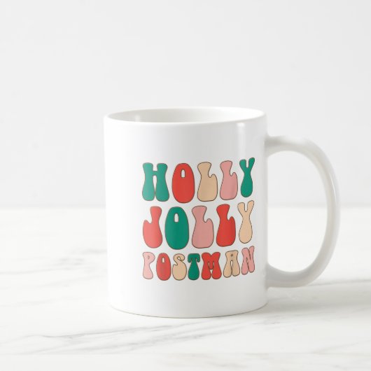 Holly Xmas Jolly Stman Retro Groovy Christmas Paja コーヒーマグカップ (右)