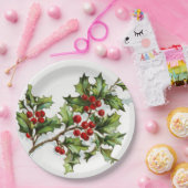 HollyBerries_001 ペーパープレート (パーティー)