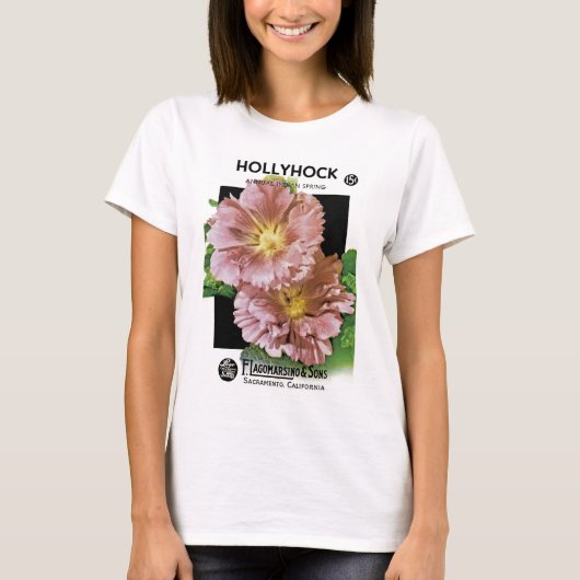 Hollyhockのヴィンテージの種の包み Tシャツ (正面)