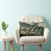 Hollyhockバラ花(by Maria Fortuny) ランバークッション (椅子)