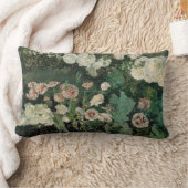 Hollyhockバラ花(by Maria Fortuny) ランバークッション (ブランケット)