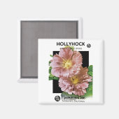Hollyhockヴィンテージシードパケット マグネット (正面/裏面)