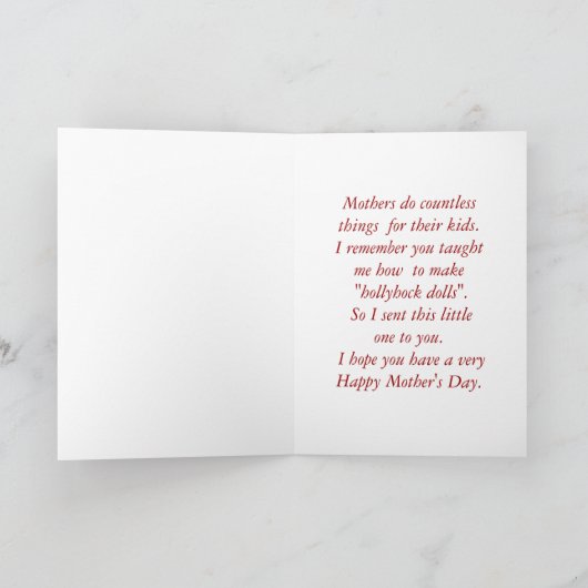 "Hollyhock人形" カード (内部)