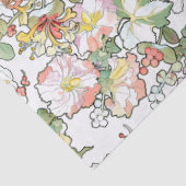 Hollyhock及びハニーサックルの花の芸術のティッシュペーパー 薄葉紙 (詳細)