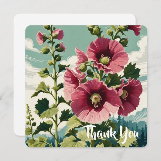 Hollyhock Flower Customizable Card シーズンカード (正面/裏面)