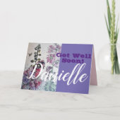 Hollyhock Flower Get Well Soon女性名札 カード (正面)