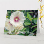 Hollyhock flowers birthday card カード (黄色い花)