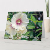 Hollyhock flowers birthday card カード (正面)