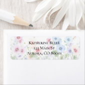 Hollyhock & Rustic Wooden Fence Watercolor ラベル (インサイチュ)