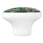 Hollyhocksヴィンテージフローラティファニーステンドグラス セラミックノブ (側面)