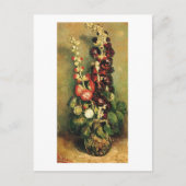 Hollyhocks付き花瓶(F235)ファンゴッホファインアート ポストカード (正面)