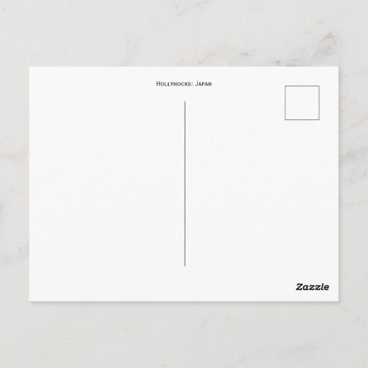 Hollyhocks：日本 ポストカード (裏面)