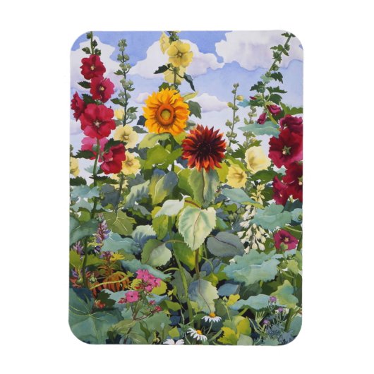 Hollyhocks and Sunflowers 2005 マグネット (縦)
