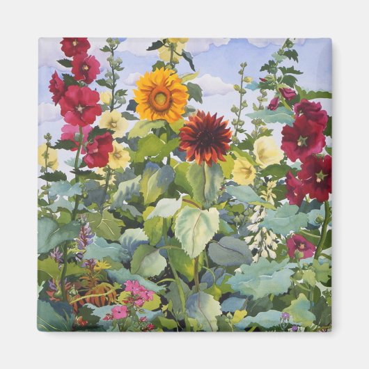 Hollyhocks and Sunflowers 2005 マグネット (正面)