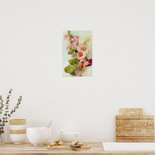 Hollyhocks by Franz Bischoff ポスター (キッチン)