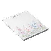 Hollyhocks & Rustic Wood Fence Watercolor ノートパッド (アングル)