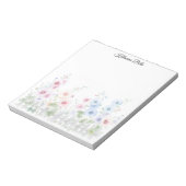 Hollyhocks & Rustic Wood Fence Watercolor ノートパッド (回転)