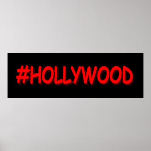 「#HOLLYWOOD」かわいいデザイン。買今 ポスター (正面)
