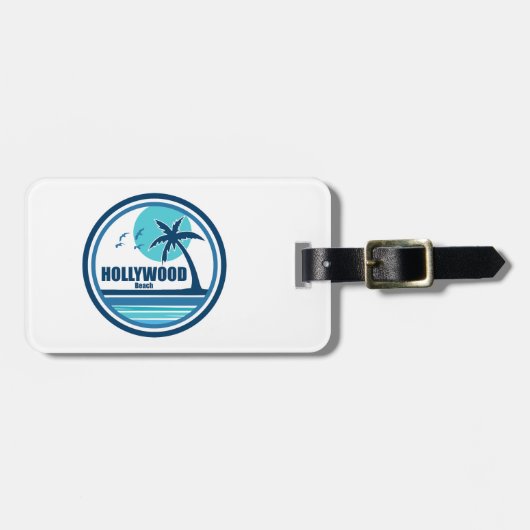 Hollywood Beach Florida Palm Tree Birds ラゲッジタグ (正面横)