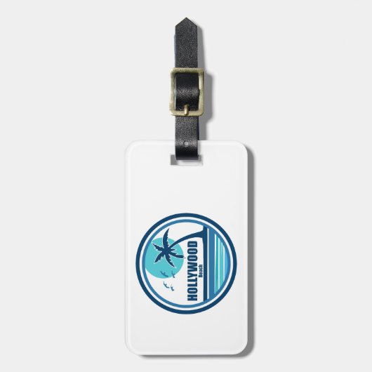 Hollywood Beach Florida Palm Tree Birds ラゲッジタグ (正面縦)