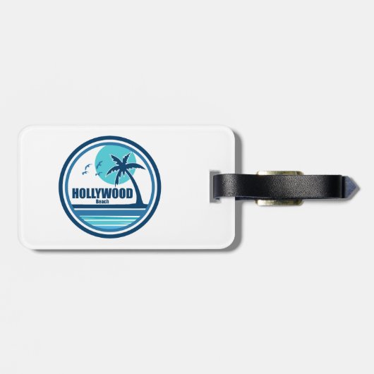 Hollywood Beach Florida Palm Tree Birds ラゲッジタグ (裏面横)