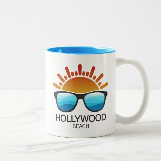 Hollywood Beach Florida Sunglasses ツートーンマグカップ (右)