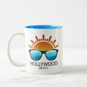 Hollywood Beach Florida Sunglasses ツートーンマグカップ (左)