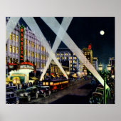 Hollywood California Hollywood Boulevard Night ポスター (正面)