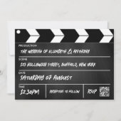 Hollywood Cinematic Film Clapperboard Wedding 招待状 (正面)