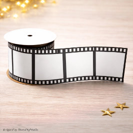 Hollywood Film Strip Party Tape, Black and White  サテンリボン