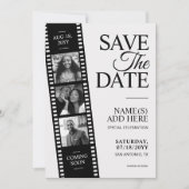 Hollywood Film Strip Save the Date Personalized 招待状 (正面)