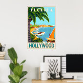 Hollywood Florida Broward County Travel Poster ポスター (ホームオフィス)