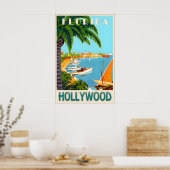 Hollywood Florida Broward County Travel Poster ポスター (キッチン)