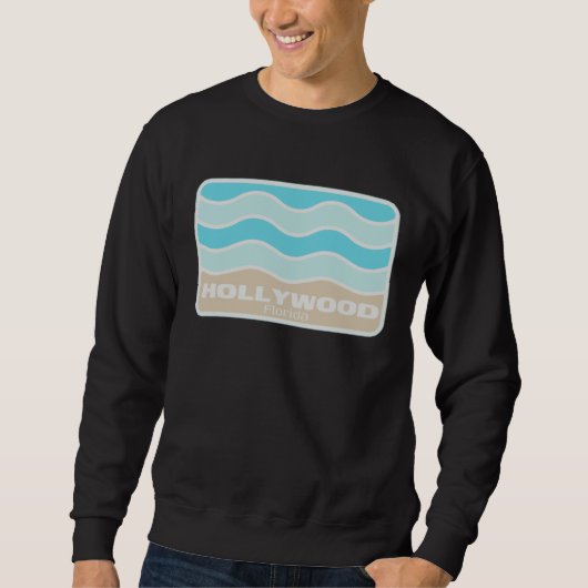 Hollywood Florida Retro FL Waves Beach Souvenir スウェットシャツ (正面)