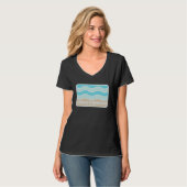 Hollywood Florida Retro FL Waves Beach Souvenir Tシャツ (正面フル)