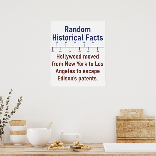 Hollywood Moved From New York - History Fact ポスター (キッチン)