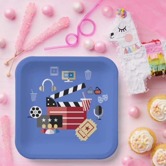 Hollywood Movie Theme Plate ペーパープレート (パーティー)
