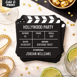 Hollywood Party Coasters, Custom Clapperboard  ペーパーコースター