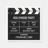 Hollywood Party Napkins, Movie Custom Birthday スタンダードカクテルナプキン (正面)