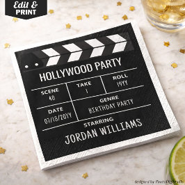 Hollywood Party Napkins, Movie Custom Birthday スタンダードカクテルナプキン