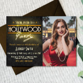 Hollywood Party with Picture Birthday Invitation 招待状