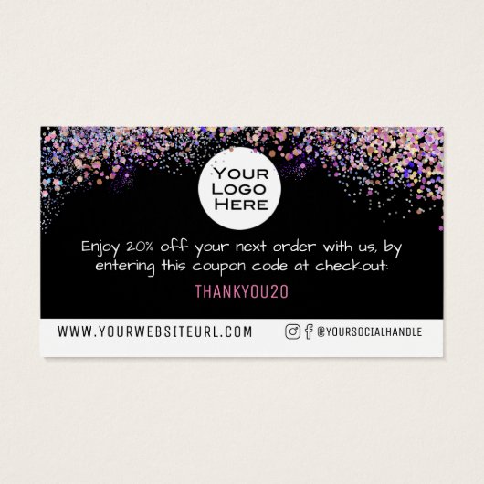 Holoグリッター感謝していロゴ割引カード挿入の追加 (裏面)