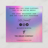 Holoハートフェイクトレンディーメディア挿入名刺 スクエア名刺 (裏面)