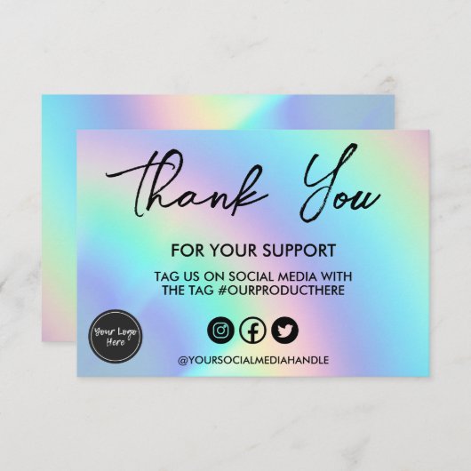 Holo フェイク Thank カラフル Media Insert (正面/裏面)
