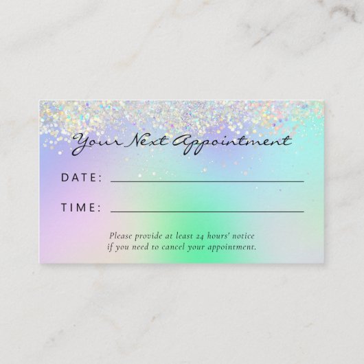 Holo Glitter Eyes Green Purple Appointment 名刺 (裏面)