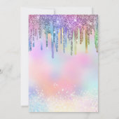 Holo Glitter Rainbow Drips 18th Birthday 招待状 (裏面)