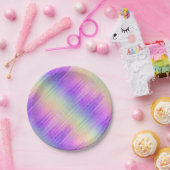 holo rainbow pinstripe : ペーパープレート (パーティー)