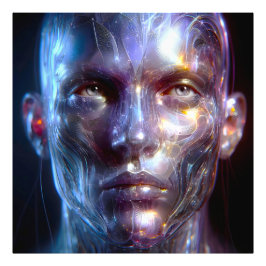 Holografisch Transparenter Menschlicher Kopf フォトプリント